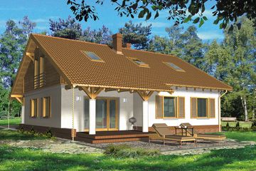  Projekt domu Miłka wersja z poddaszem uzytkowym (WRH1053) - projekt domu parterowego - Zdjęcie 1