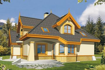  Projekt domu Rumianek A garaż (WRD1156) - projekt domu parterowego z poddaszem - Zdjęcie 1