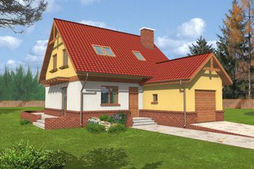  Projekt domu Karmelia (WRY1003) - projekt domu parterowego z poddaszem - Zdjęcie 1