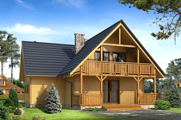  Projekt domu letniskowego Jaśmin 3 dr-S (BSA1268) - projekt domu letniskowego parterowego z poddaszem - Zdjęcie 1