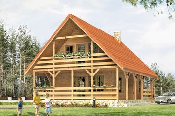  Projekt domu letniskowego Jaśmin dr-S (BSA1059) - projekt domu letniskowego parterowego z poddaszem - Zdjęcie 1