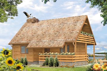  Projekt domu letniskowego Biedronka bal (BSA1151) - projekt domu letniskowego parterowego z poddaszem - Zdjęcie 1