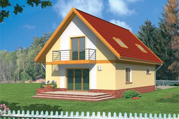  Projekt domu Promyk (WRY1005) - projekt domu parterowego z poddaszem - Zdjęcie 1