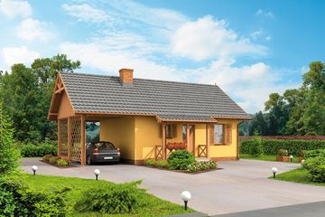  Projekt domu letniskowego Indiana dom letniskowy (SLN1521) - projekt domu parterowego - Zdjęcie 1