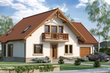  Projekt domu Hermes 2 (WRW1012) - projekt domu parterowego z poddaszem - Zdjęcie 1