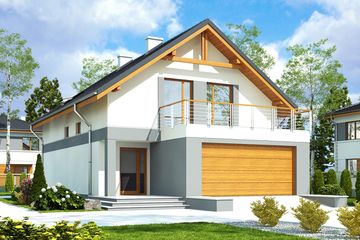  Projekt domu Adam II z garażem 2-st. [A] (WRF1478) - projekt domu parterowego z poddaszem - Zdjęcie 1