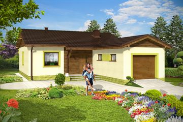  Projekt domu Hugo z garażem 1-st. [A2] (WRF1480) - projekt domu parterowego - Zdjęcie 1