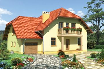  Projekt domu Szymon-2 - murowana – ceramika (KRD1844) - projekt domu parterowego z poddaszem - Zdjęcie 1