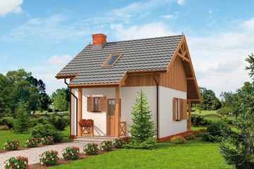  Projekt domu letniskowego Luizjana dom letniskowy z poddaszem (SLN1524) - projekt domu parterowego - Zdjęcie 1