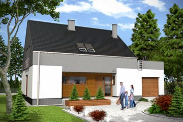  Projekt domu Oleg II z garażem 1-st. [A] (WRF1482) - projekt domu parterowego z poddaszem - Zdjęcie 1