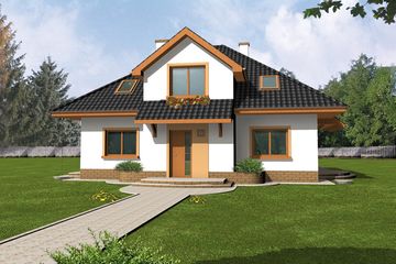  Projekt domu Kasia (WRY1054) - projekt domu parterowego z poddaszem - Zdjęcie 1