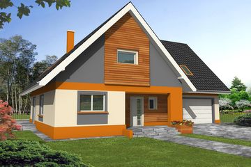  Projekt domu Rino II (WRY1056) - projekt domu parterowego z poddaszem - Zdjęcie 1