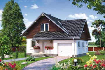  Projekt domu Sylwin - murowana – beton komórkowy (KRD1845) - projekt domu parterowego z poddaszem - Zdjęcie 1