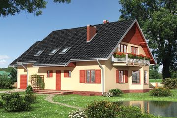  Projekt domu Sybilla-3 - murowana – ceramika (KRD1846) - projekt domu parterowego z poddaszem - Zdjęcie 1