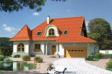  Projekt domu Lubicz - murowana – beton komórkowy (KRD1848) - projekt domu parterowego z poddaszem - Zdjęcie 1