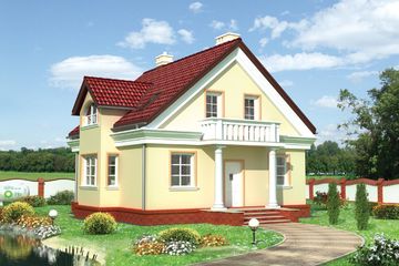  Projekt domu Rufus - murowana – beton komórkowy (KRD1856) - projekt domu parterowego z poddaszem - Zdjęcie 1