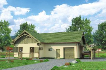  Projekt stajni S26 Stajnia dla koni - 4 boksy (SLN1384) - projekt stajni parterowego - Zdjęcie 1