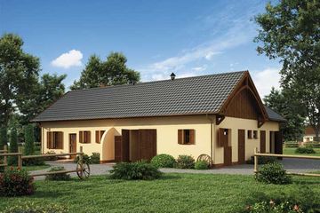  Projekt stajni S29 stajnia dla koni - 4 boksów (SLN1386) - projekt stajni parterowego - Zdjęcie 1