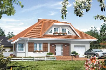  Projekt domu Fraszka (BSA1185) - projekt domu parterowego z poddaszem - Zdjęcie 1