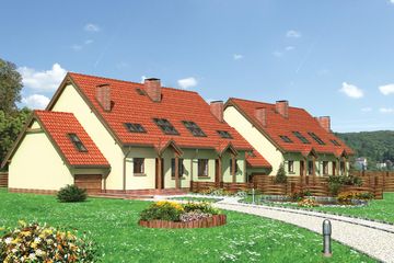  Projekt domu Stonoga - murowana – ceramika (KRD1871) - projekt domu parterowego z poddaszem - Zdjęcie 1