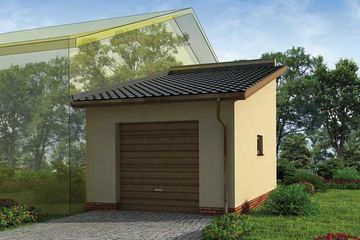  Projekt garażu GP3 garaż dostawiany (SLN1404) - projekt garażu parterowego - Zdjęcie 1