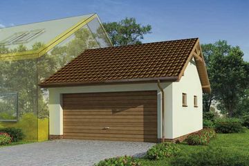  Projekt garażu GP5 garaż dostawiany (SLN1406) - projekt garażu parterowego - Zdjęcie 1