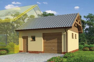  Projekt garażu GP7 garaż dostawiany (SLN1408) - projekt garażu parterowego - Zdjęcie 1