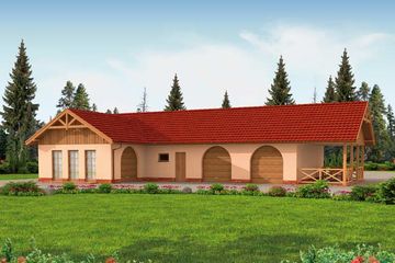  Projekt garażu G269 garaż czterostanowiskowy z pomieszczeniem gospodarczym (SLN1550) - projekt garażu parterowego - Zdjęcie 1