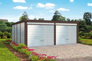  Projekt garażu GB14 Garaż blaszany dwustanowiskowy (SLN1557) - projekt garażu parterowego - Zdjęcie 1