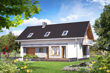  Projekt domu Tulio - murowana - beton komórkowy (KRD2275) - projekt domu parterowego z poddaszem - Zdjęcie 1
