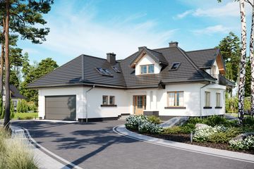  Projekt domu APS 121 (LUA1123) - projekt domu parterowego z poddaszem - Zdjęcie 1