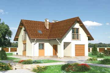  Projekt domu Miriam - murowana – ceramika (KRD1883) - projekt domu parterowego z poddaszem - Zdjęcie 1