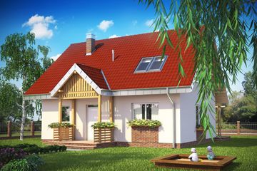  Projekt domu Pączek (557) (KRD1891) - projekt domu parterowego z poddaszem - Zdjęcie 1