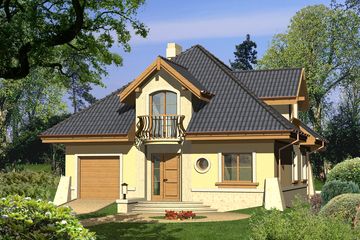 Projekt domu Perła (WRN1014) - projekt domu parterowego z poddaszem - Zdjęcie 1