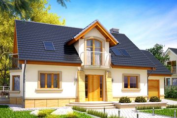  Projekt domu Szmaragd z garażem 1 stanowiskowym (WRN1017) - projekt domu parterowego z poddaszem - Zdjęcie 1