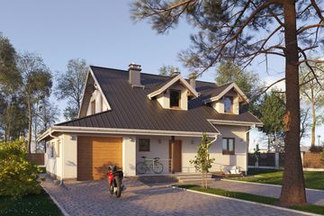  Projekt domu Stojan (755) (KRD1866) - projekt domu parterowego z poddaszem - Zdjęcie 1