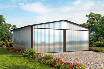  Projekt garażu GB5 Garaż blaszany dwustanowiskowy (SLN1542) - projekt garażu parterowego - Zdjęcie 1