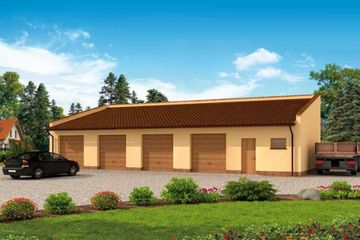  Projekt garażu G268 garaż czterostanowiskowy z pomieszczeniem gospodarczym (SLN1549) - projekt garażu parterowego - Zdjęcie 1