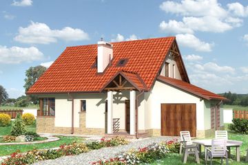  Projekt domu Pliszka - murowana – silikaty (KRD2256) - projekt domu parterowego z poddaszem - Zdjęcie 1