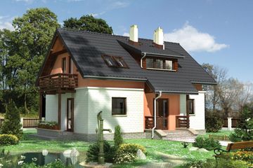  Projekt domu Ruta - murowana – silikaty (KRD2261) - projekt domu parterowego z poddaszem - Zdjęcie 1