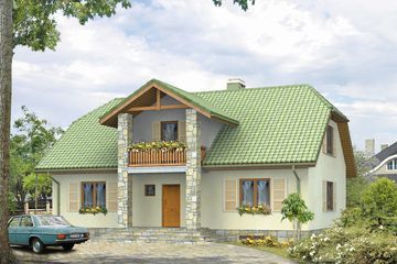  Projekt domu Akcent (BSA1033) - projekt domu parterowego z poddaszem - Zdjęcie 1