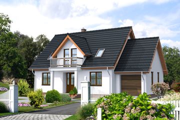  Projekt domu Saloniki LMP128 (WRB1162) - projekt domu parterowego z poddaszem - Zdjęcie 1