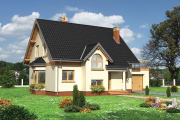  Projekt domu Estera Neo - murowana – beton komórkowy (KRD1914) - projekt domu parterowego z poddaszem - Zdjęcie 1