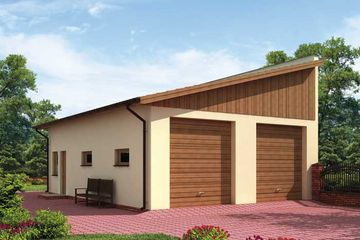  Projekt garażu G201 garaż dwustanowiskowy z pomieszczeniami gospodarczymi (SLN1434) - projekt garażu parterowego - Zdjęcie 1