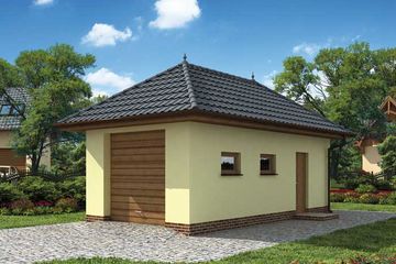  Projekt garażu G204 projekt garażu jednostanowiskowego (SLN1436) - projekt garażu parterowego - Zdjęcie 1