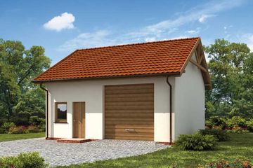  Projekt garażu G207 garaż jednostanowiskowy z pomieszczeniami gospodarczymi (SLN1437) - projekt garażu parterowego - Zdjęcie 1