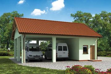  Projekt wiaty garażowej G211 wiata garażowa (SLN1438) - projekt wiaty parterowego - Zdjęcie 1