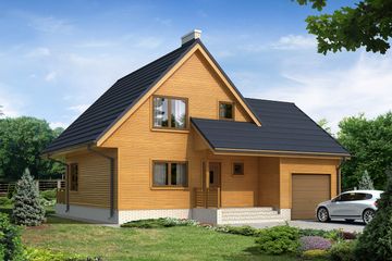  Projekt domu Stokrotka 2 dr-S (BSA1045) - projekt domu parterowego z poddaszem - Zdjęcie 1