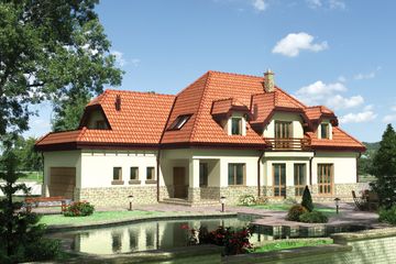  Projekt domu Wiktor - murowana – silikaty (KRD2283) - projekt domu parterowego z poddaszem - Zdjęcie 1