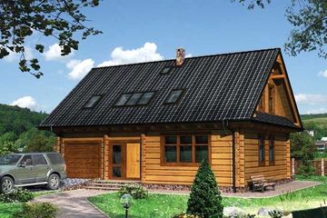  Projekt domu Witalis - bal drewniany (KRD2285) - projekt domu parterowego z poddaszem - Zdjęcie 1